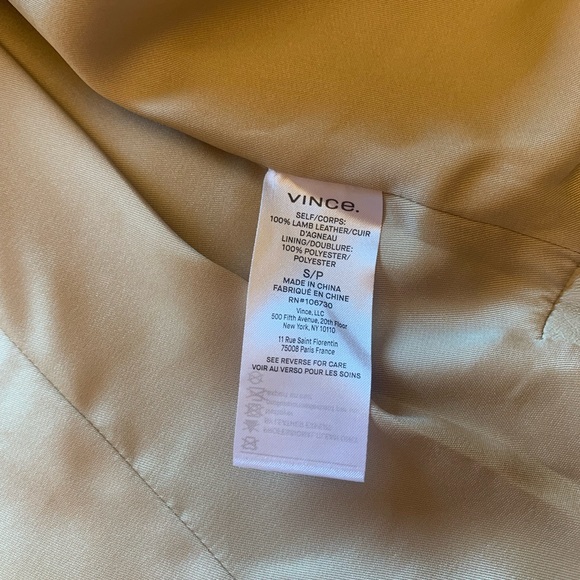 NWT Vince leather jacket oatmeal size S/P - Picture 15 of 16